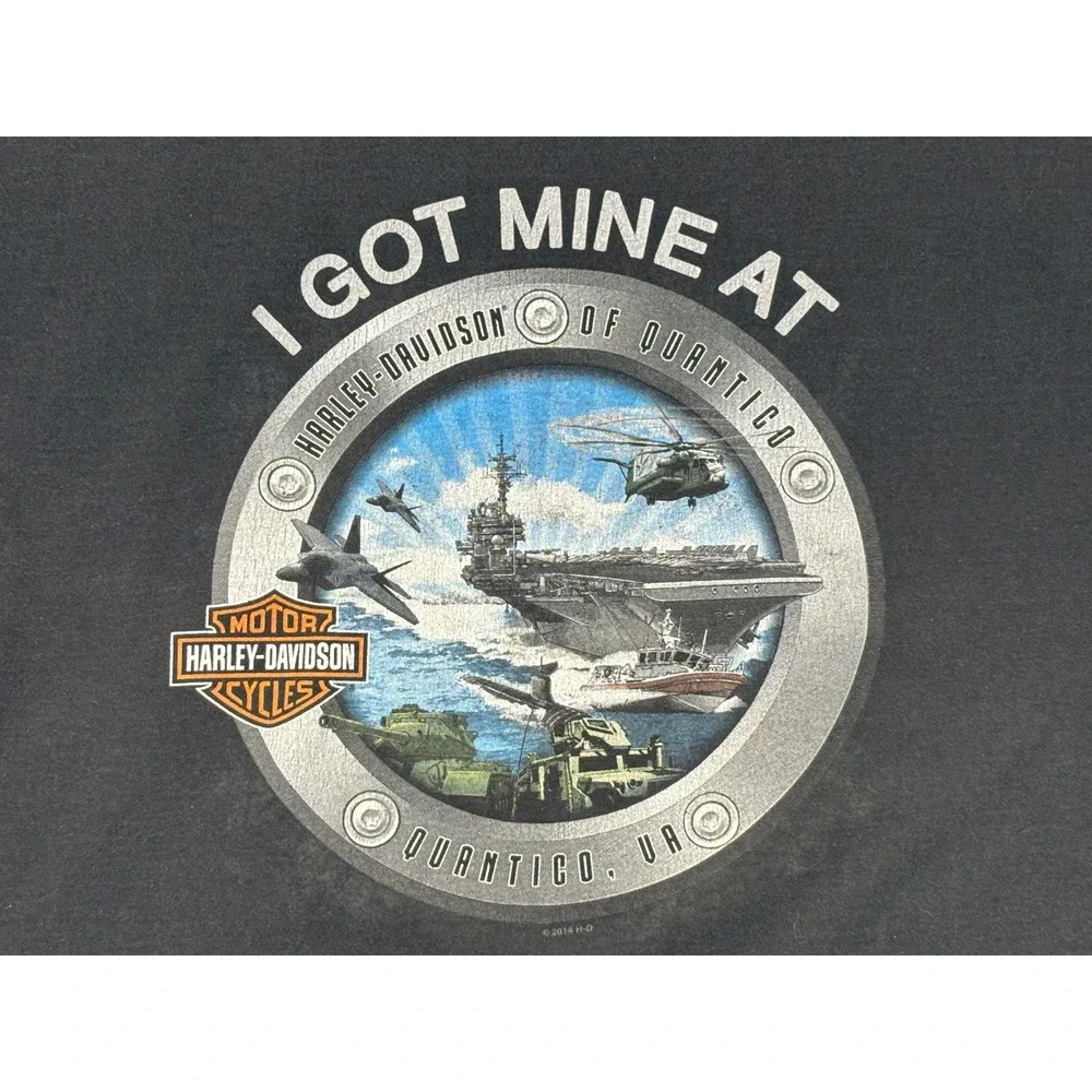 Harley-Davidson Quantico VA Military Graphic T-Shirt Black Hanes Beefy-T Men 2XL